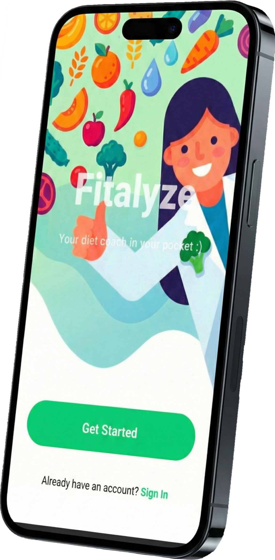 Fitalyze AI Dietician App Interface Mockup